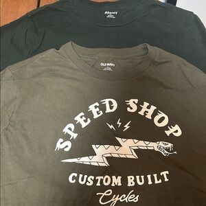 Old Navy Green and Dark Green Short Sleeve Tees And Cargo Joggers